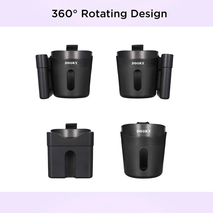 Dooky 2-in-1 Stroller Cup &amp; Phone Holder | Universal - Black