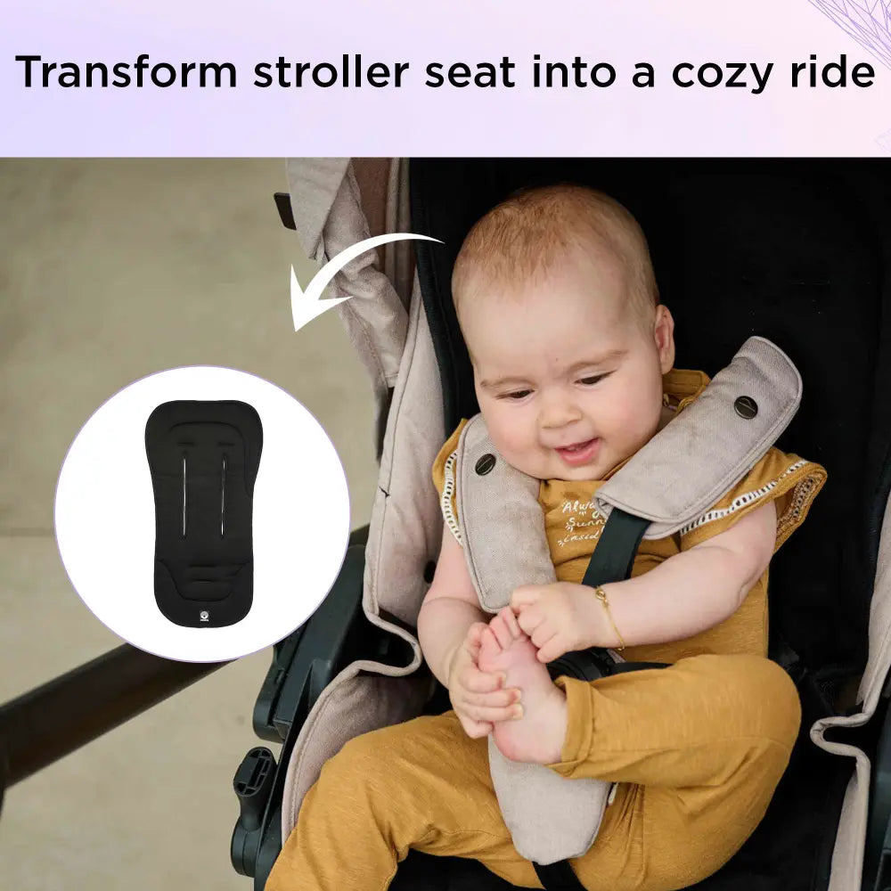 Dooky Universal Buggy Seat Liner for Baby Stroller &amp; Pram – Soft Breathable Cotton Padding, Reversible Cushion Insert, 5-Point Harness Compatible, Washable Pushchair Seat Pad for Infants &amp; Toddlers