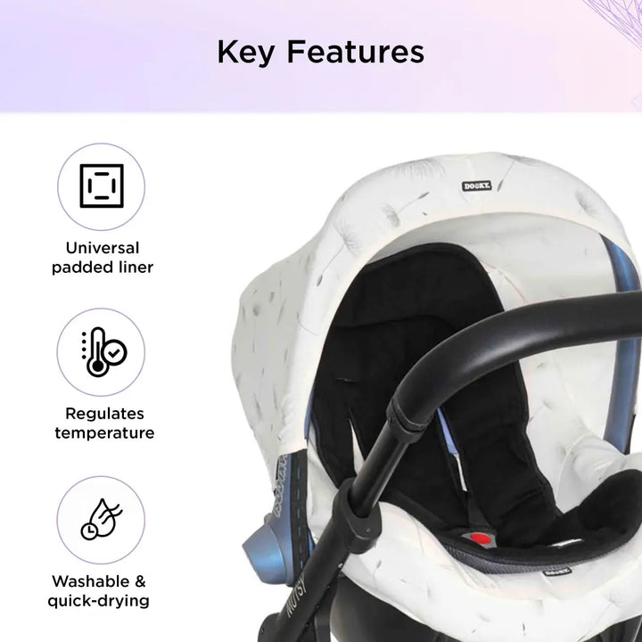 Dooky Universal Buggy Seat Liner for Baby Stroller &amp; Pram – Soft Breathable Cotton Padding, Reversible Cushion Insert, 5-Point Harness Compatible, Washable Pushchair Seat Pad for Infants &amp; Toddlers