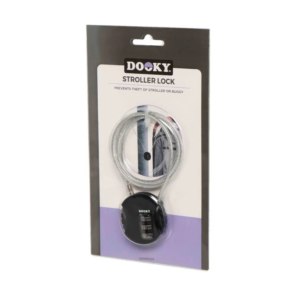 Dooky Stroller Lock with Combination Cable – Compact &amp; Secure