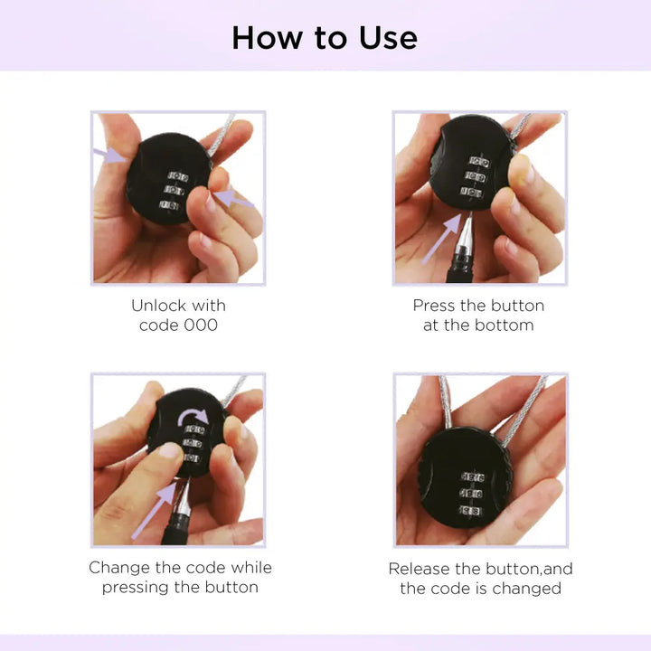 Dooky Stroller Lock with Combination Cable – Compact &amp; Secure