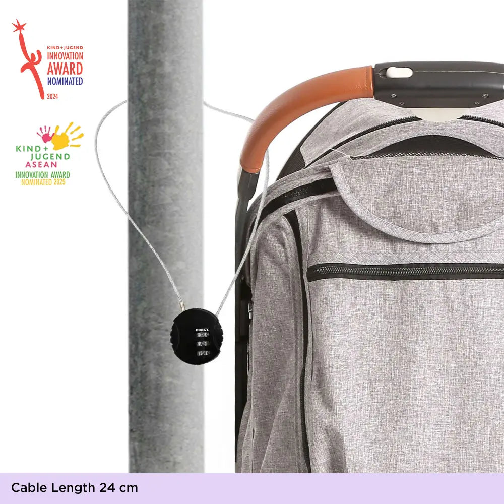 Dooky Stroller Lock with Combination Cable – Compact &amp; Secure