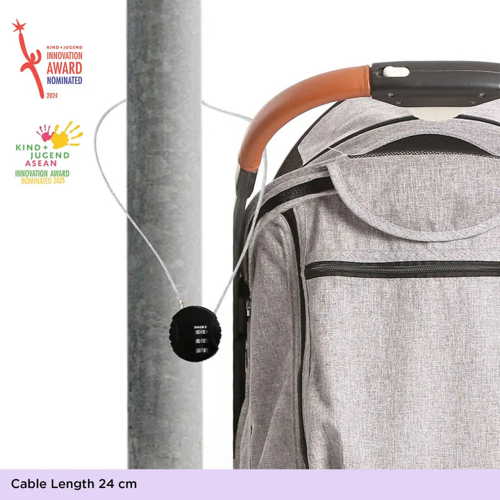 Dooky Stroller Lock with Combination Cable – Compact &amp; Secure