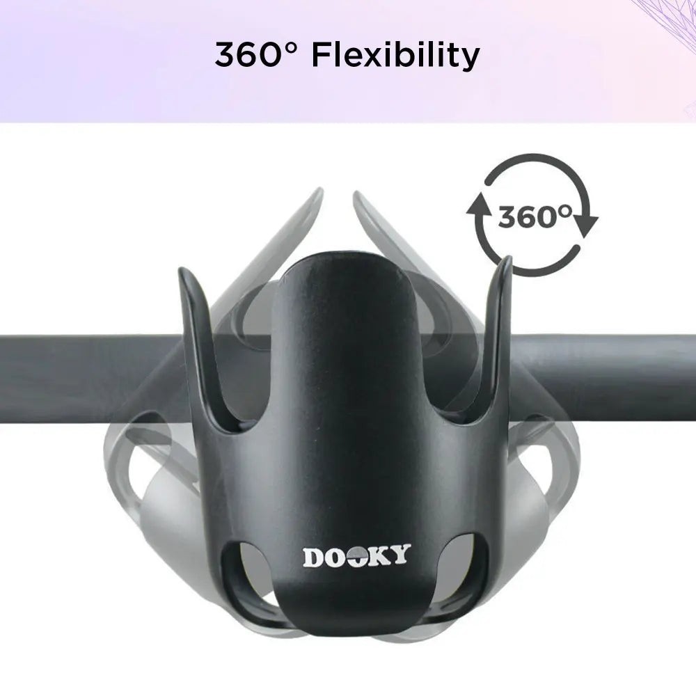Dooky Universal Stroller Cup Holder – 360° Adjustable Anti-Slip Pram Bottle Holder, Unbreakable Drink &amp; Coffee Cup Stand for Baby Stroller &amp; Bicycle