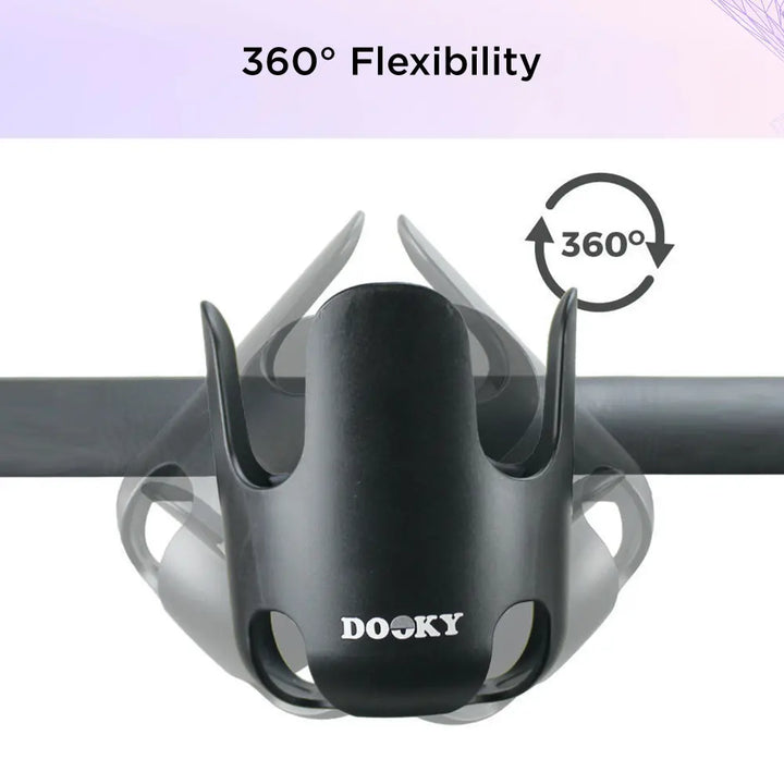 Dooky Universal Stroller Cup Holder – 360° Adjustable Anti-Slip Pram Bottle Holder, Unbreakable Drink &amp; Coffee Cup Stand for Baby Stroller &amp; Bicycle
