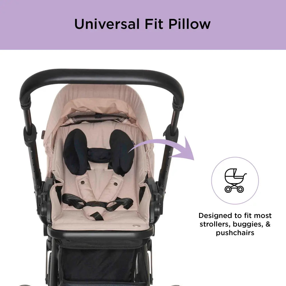 Dooky Buggy Pillow – Soft &amp; Breathable Baby Stroller Head &amp; Neck Support Cushion, Universal Pram &amp; Car Seat Headrest for Newborn &amp; Infant, Machine Washable Travel Support Pillow