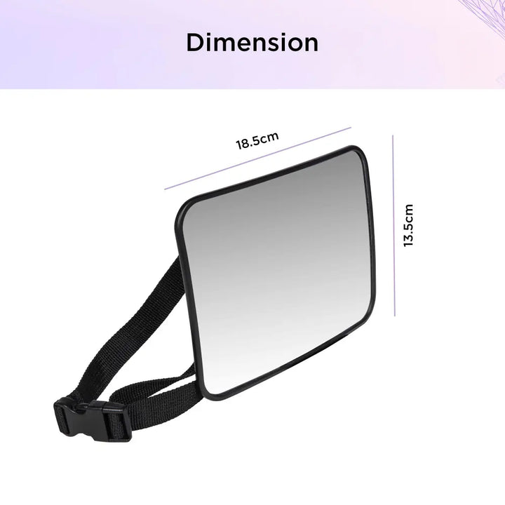 Dooky Small Baby Car Mirror for Rear Facing Seat – Compact Shatterproof Back Seat Baby Mirror, Adjustable Headrest Mount Mini Infant Car Seat Mirror, Clear Convex View Safety Baby Observation Car Mirror