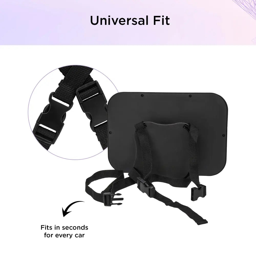 Dooky Baby Car Mirror for Rear Facing Seat – Shatterproof Wide View Back Seat Baby Mirror, 360° Adjustable Headrest Mount Infant Car Seat Safety Mirror, Crash Tested Clear Convex View Car Mirror for Baby