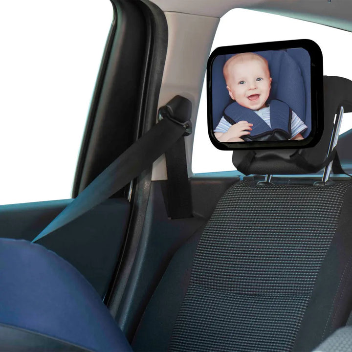Dooky Baby Car Mirror for Rear Facing Seat – Shatterproof Wide View Back Seat Baby Mirror, 360° Adjustable Headrest Mount Infant Car Seat Safety Mirror, Crash Tested Clear Convex View Car Mirror for Baby