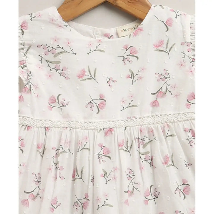 Sweetlime By As Organic Cotton Blossom Breeze Baby Dress With Hairband - White