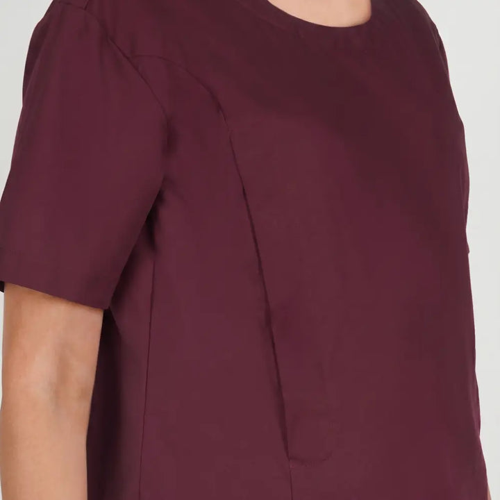 SOL MAMA Magnetic Snap Nursing Tee - Wine
