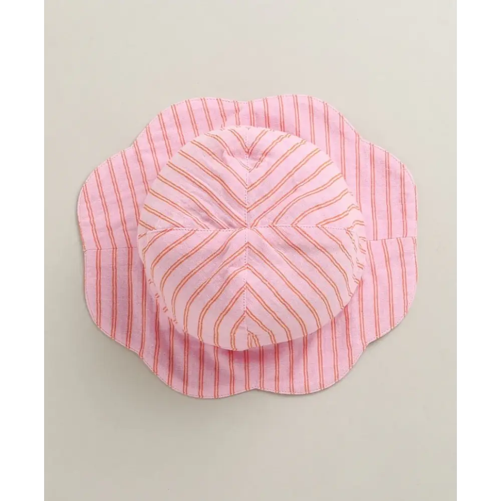 Sweetlime By As Baby Girls Candy Stripe Organic Cotton Co-ord Set with a Hat - Pink