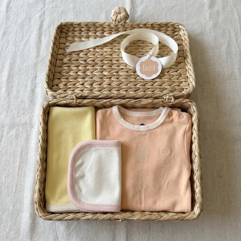 Faura Unisex Banana Cotton Just Born Gift Set - Peach