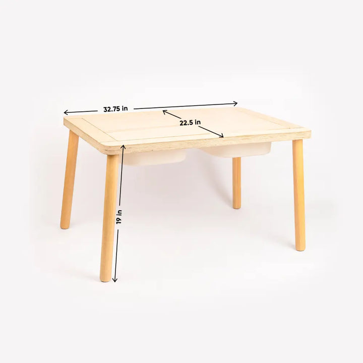 Curious Cub Wood Sensory/Flisat Table for Toddlers,Water &amp; Sand Activity Table with Lids,Sensory Development Play Toy,Kids Study Montessori Furniture,Ideal for Home Play Schools &amp; Kindergarten,Brown | Ages 1-10 Years