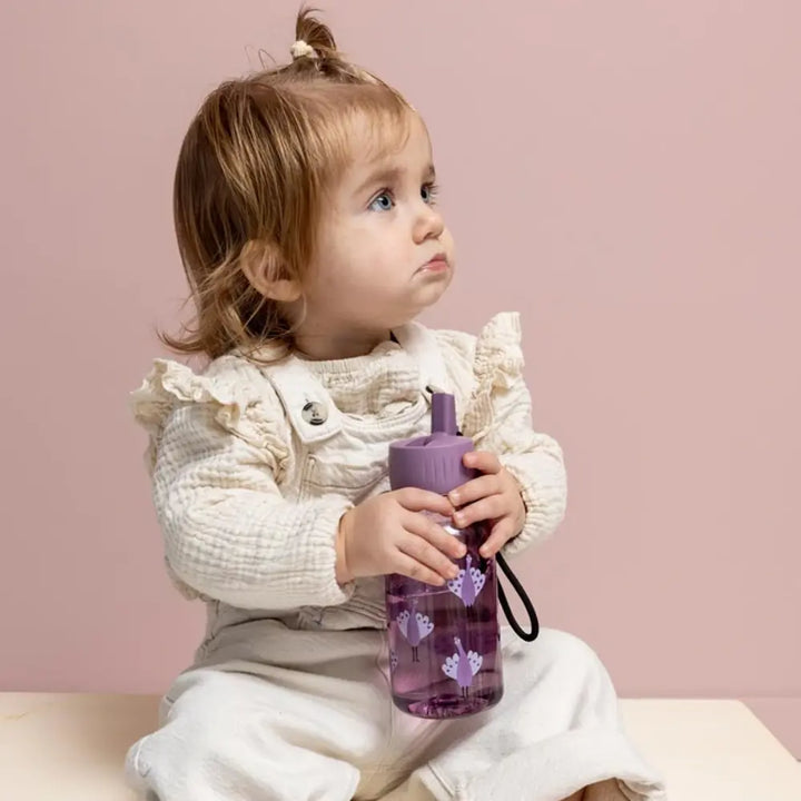 Trixie Tritan™ Kids Water Bottle | 350 ml Leak-Proof Drinking Bottle with Easy-Sip Spout, Carry Loop &amp; Dishwasher-Safe Design | 3 Years Onwards | Proud Peacock