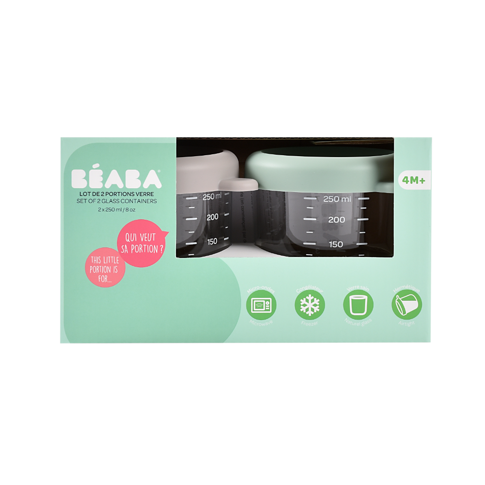 Beaba Set of 2 Glass Food Storage Containers 250 ml