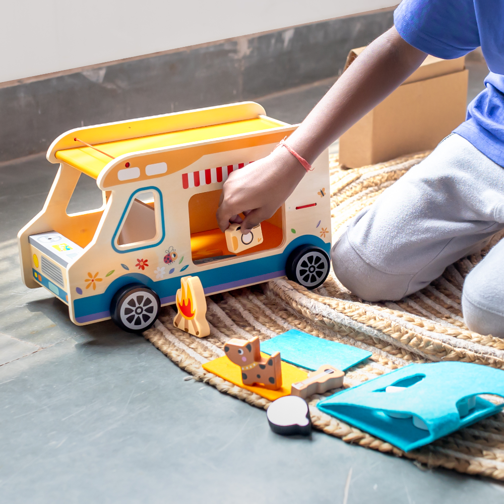 Sittiable Toy Rv Playbox Little Camper Wooden Camping Toy Set for Kids – AllThingsBaby.com
