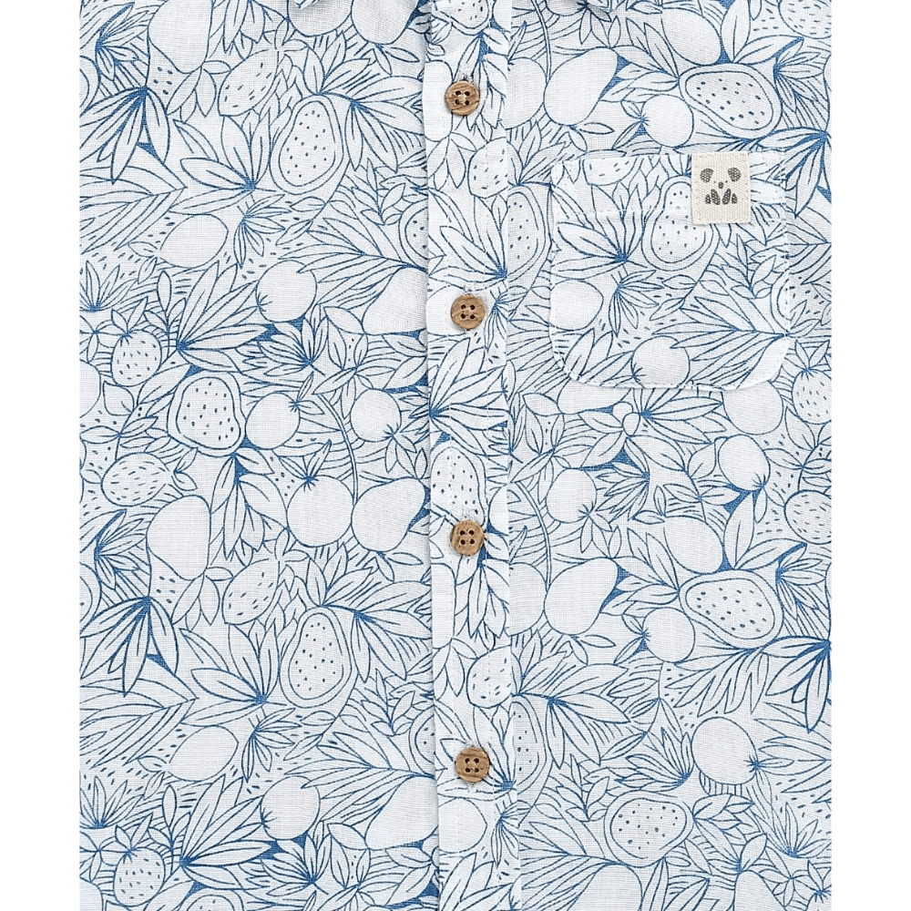 Sweetlime By AS Blue &amp; White Lemon Print Cotton Co-ord Set