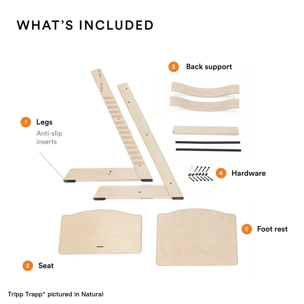 Stokke Tripp Trapp Highchair for Life - Adjustable Wooden Highchair for Baby, Toddlers &amp; Adults, Ergonomic Seat with Posture Support, Timeless Scandinavian Design, Durable Solid Wood, Perfect for Mealtime &amp; Family Dinner,  Upto 136kg - Natural