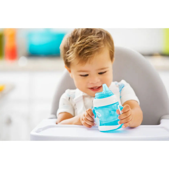 Munchkin Gentle Transition Cup with Soft Silicone Spout &amp; Handles – Spill-Proof Sippy Cup, BPA-Free, 4oz, 4+ Months - Blue