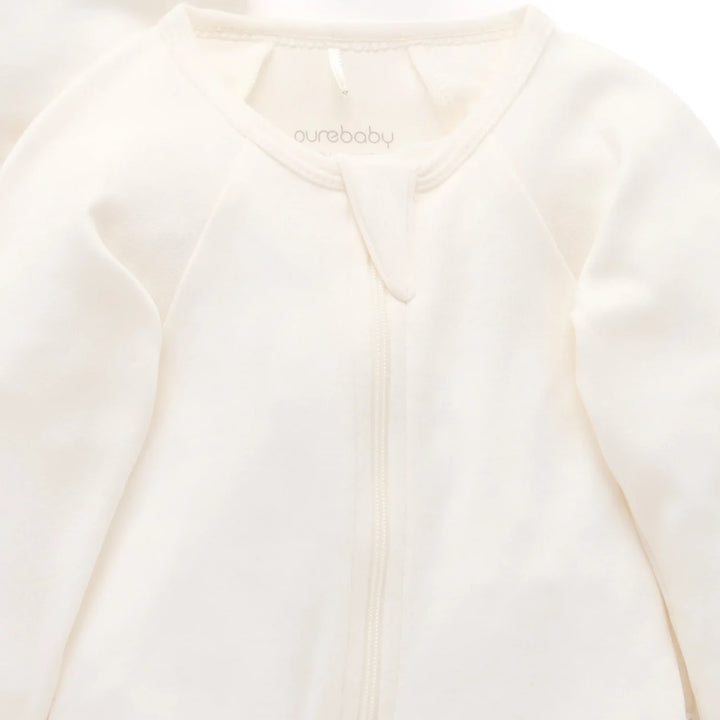 Purebaby Unisex Nautical Pack of 2 Organic Cotton Baby Growsuits - Vanilla