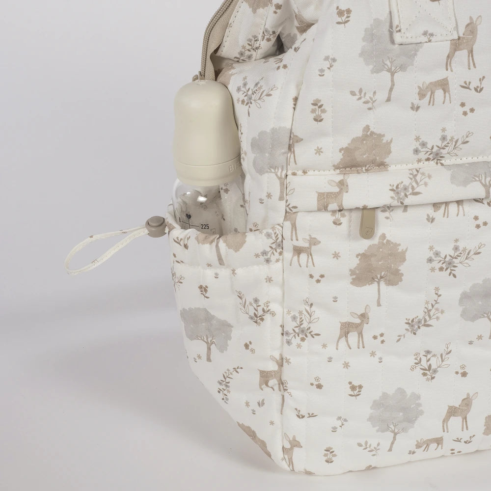 Pasito a Pasito Nara Diaper Backpack with Changing Mat, 100% Cotton, Large Capacity Water-Resistant Bag with Multi-Pocket Organizer, Insulated Bottle Pocket, Shoulder &amp; Stroller Straps