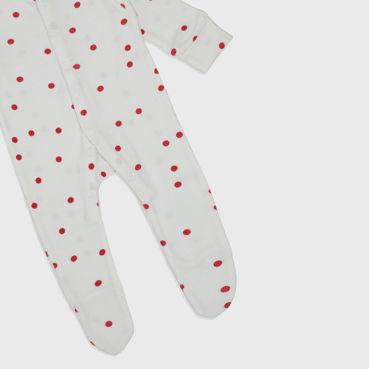 Enfants Playful Polka Dot (White &amp; Red) - Sleep Suit