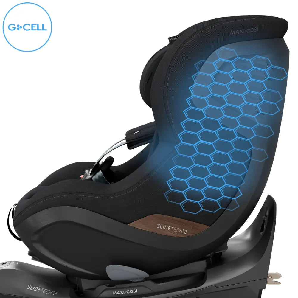 Maxi-Cosi Pearl Slide Pro i-Size All-in-One Car Seat, SLIDETECH®2 Technology, Rear and Forward Facing, 360° Rotation, 5 Recline Positions, Side Impact Protection, 3 Months - 4 Years, ISOFIX Included - Authentic Black