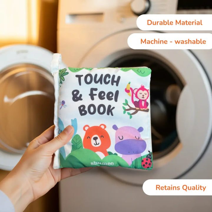 Shumee Touch &amp; Feel Sensory Cloth Book – Interactive Jungle Animal Activity Book with Crinkle Pages &amp; Textures for Babies (0-2 Years) colour