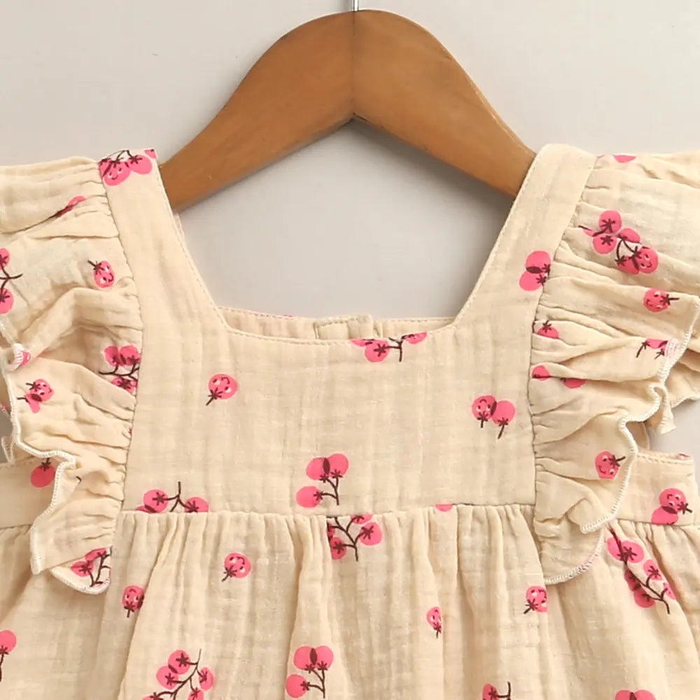 Sweetlime By As Cherry Kiss Cotton Ruffle Summer Co-ord Set