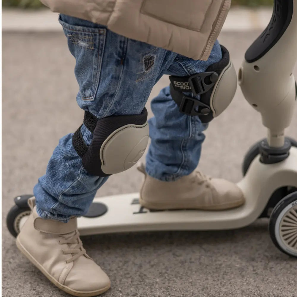 Scoot &amp; Ride Kids Protective Gear Set XXS | Knee &amp; Elbow Pads with Quick-Release System | Lightweight Adjustable Safety Guards for Toddlers &amp; Kids | Ideal for Scooting, Cycling, Skating &amp; Outdoor Play - Ash