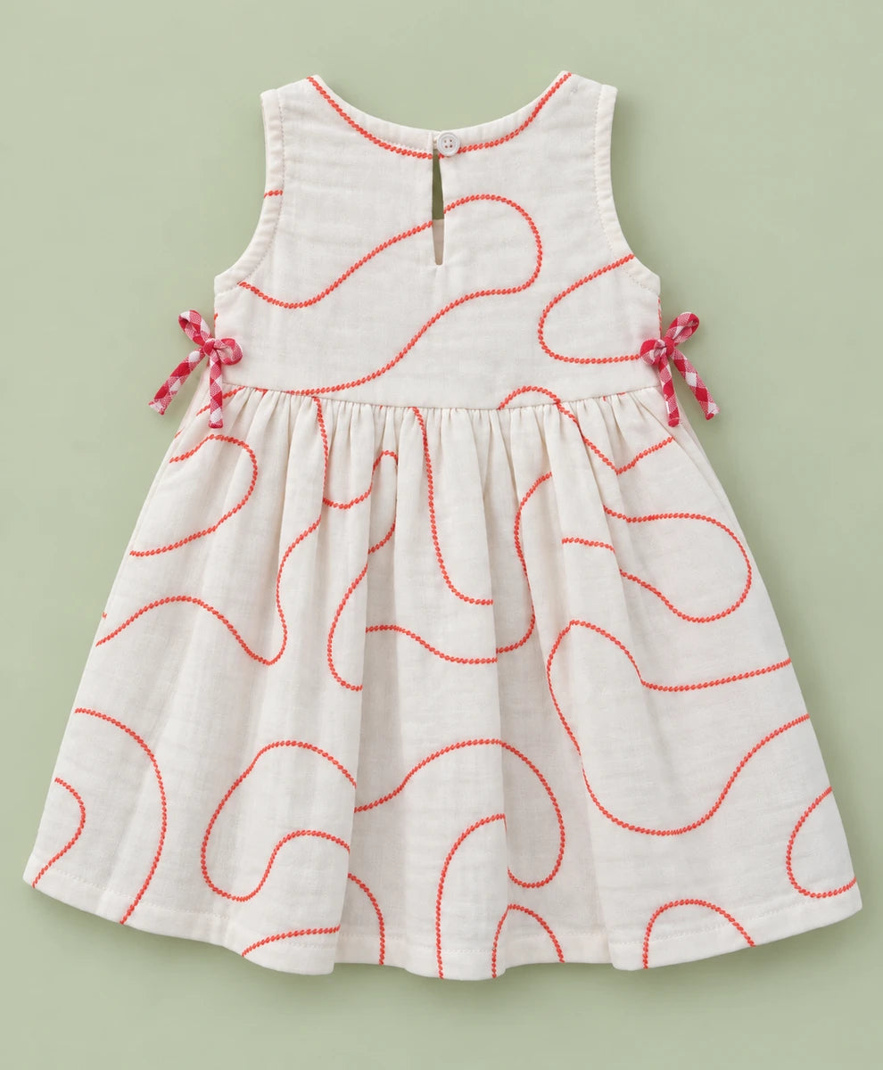 Sweetlime By AS Coral Pattaka Muslin Kurta &amp; Pants Set For Girls