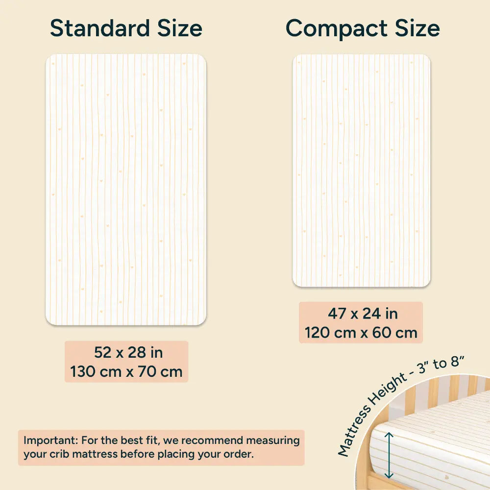 Nintara Baby Fitted Crib Sheet – 100% Organic Cotton Jersey 47 x 24 Inch (120 x 60 cm) - Cocoa Hearts