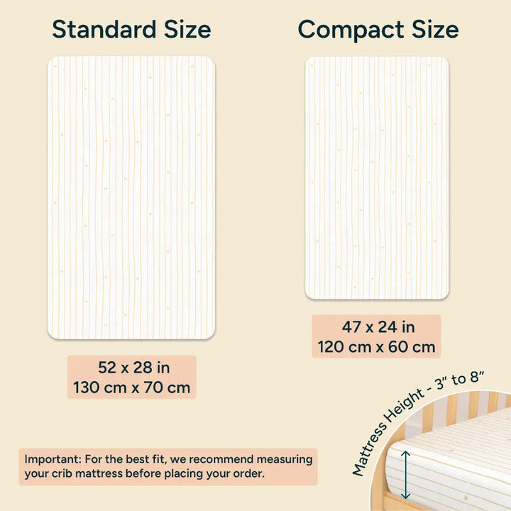 Nintara Baby Fitted Crib Sheet – 100% Organic Cotton Jersey 47 x 24 Inch (120 x 60 cm) - Cocoa Hearts