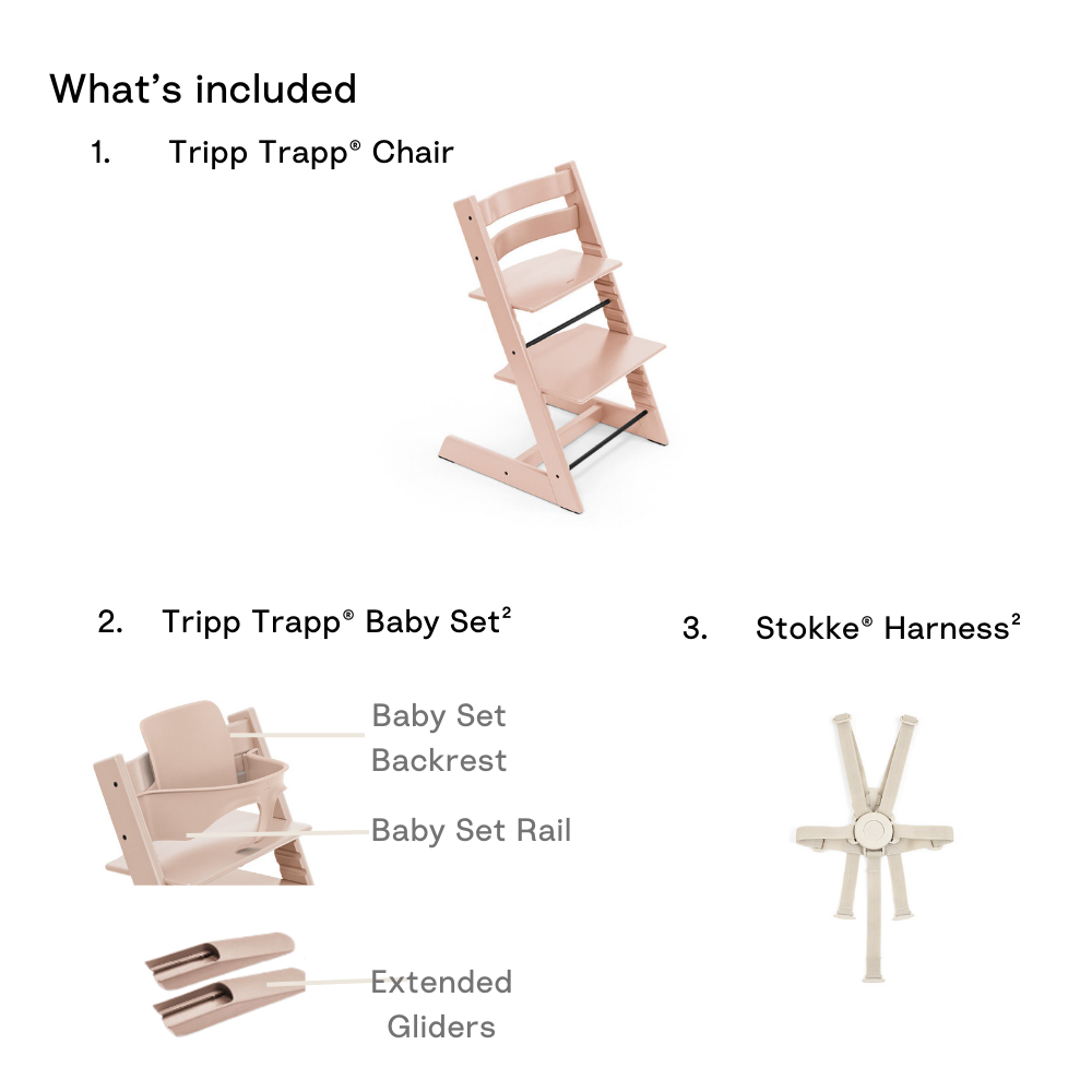 Stokke® Tripp Trapp High Chair Combo with Baby Set and Harness