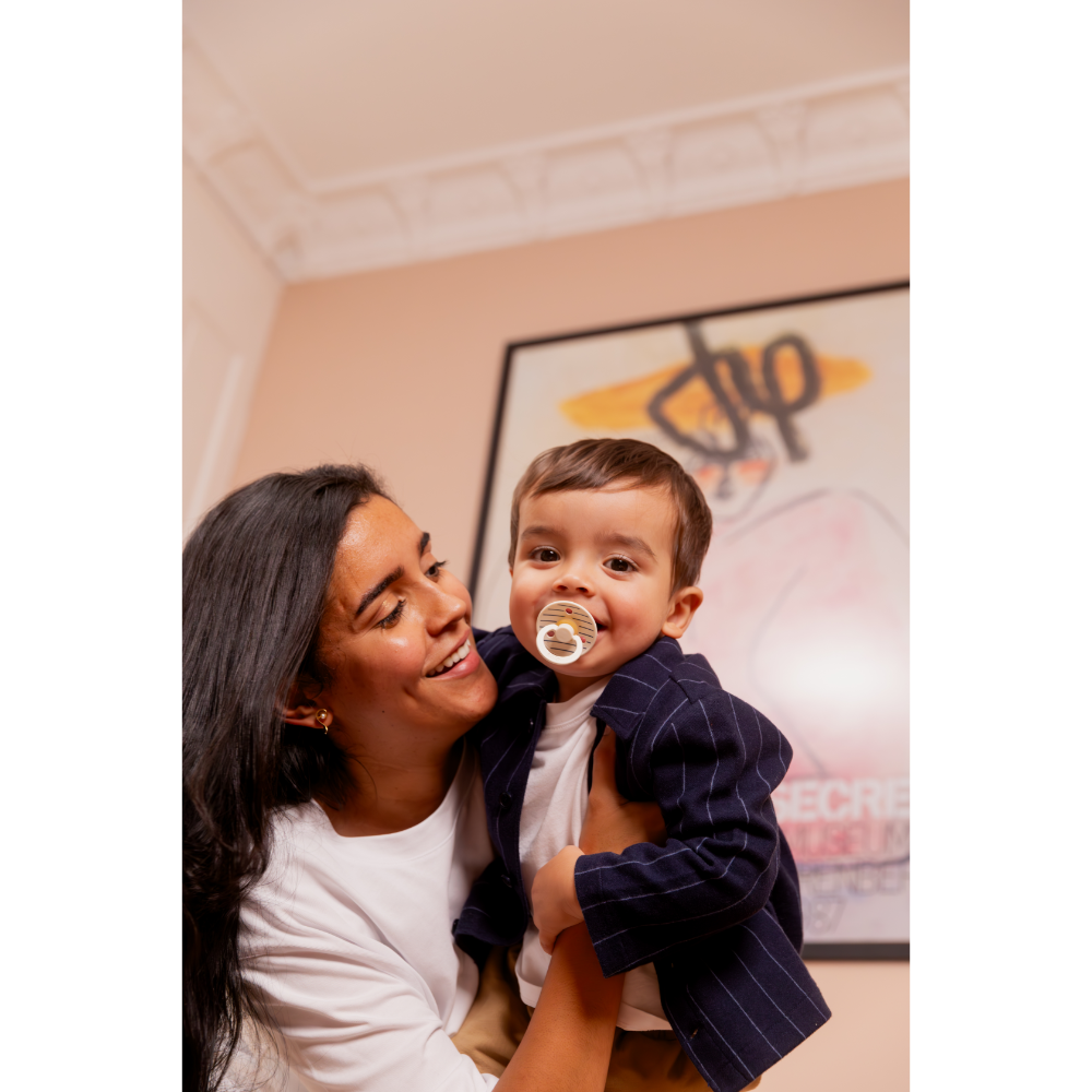 BIBS Studio Natural Rubber Baby Pacifiers – Round &amp; Soft Nipple, Size 2 (6–18 Months), Pack of 2, Ivory &amp; Vanilla Mix – BPA‑Free, 100% Food‑Grade Soother