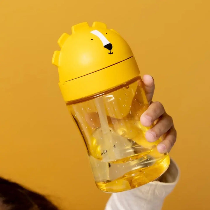 Trixie Straw Cup | Spill-Resistant Tritan™ Drinking Cup with Hygienic Lid &amp; Easy-to-Clean Design for Independent Drinking | 9 Months Onwards | Mr. Lion