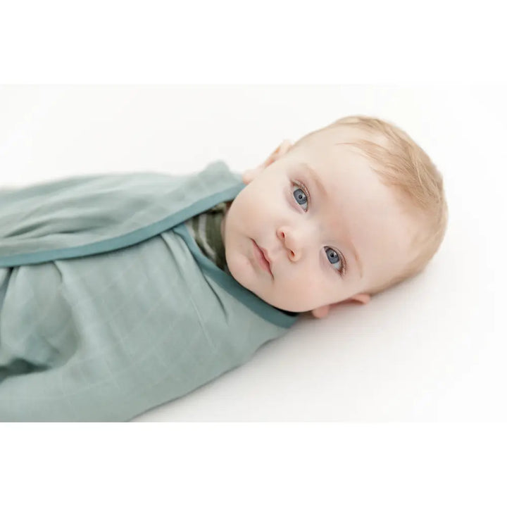 Cheeky Chompers 6-in-1 Muslin Breastfeeding Cover &amp; Teething Cloth, Bamboo &amp; Organic Cotton, Multi-Use Baby Essential with Silicone Teething Rings, Lightweight &amp; Breathable, Newborn+ - Sage Green