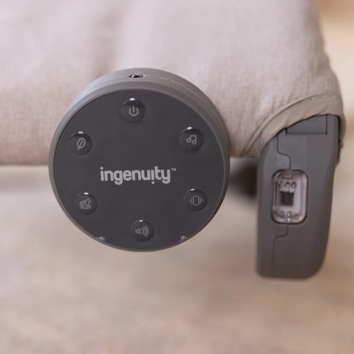 Ingenuity Keep InMotion Automatic Baby Rocking Seat with Soothing Vibrations &amp; Music, Remote Control, 0-6 months - Soulful Skies