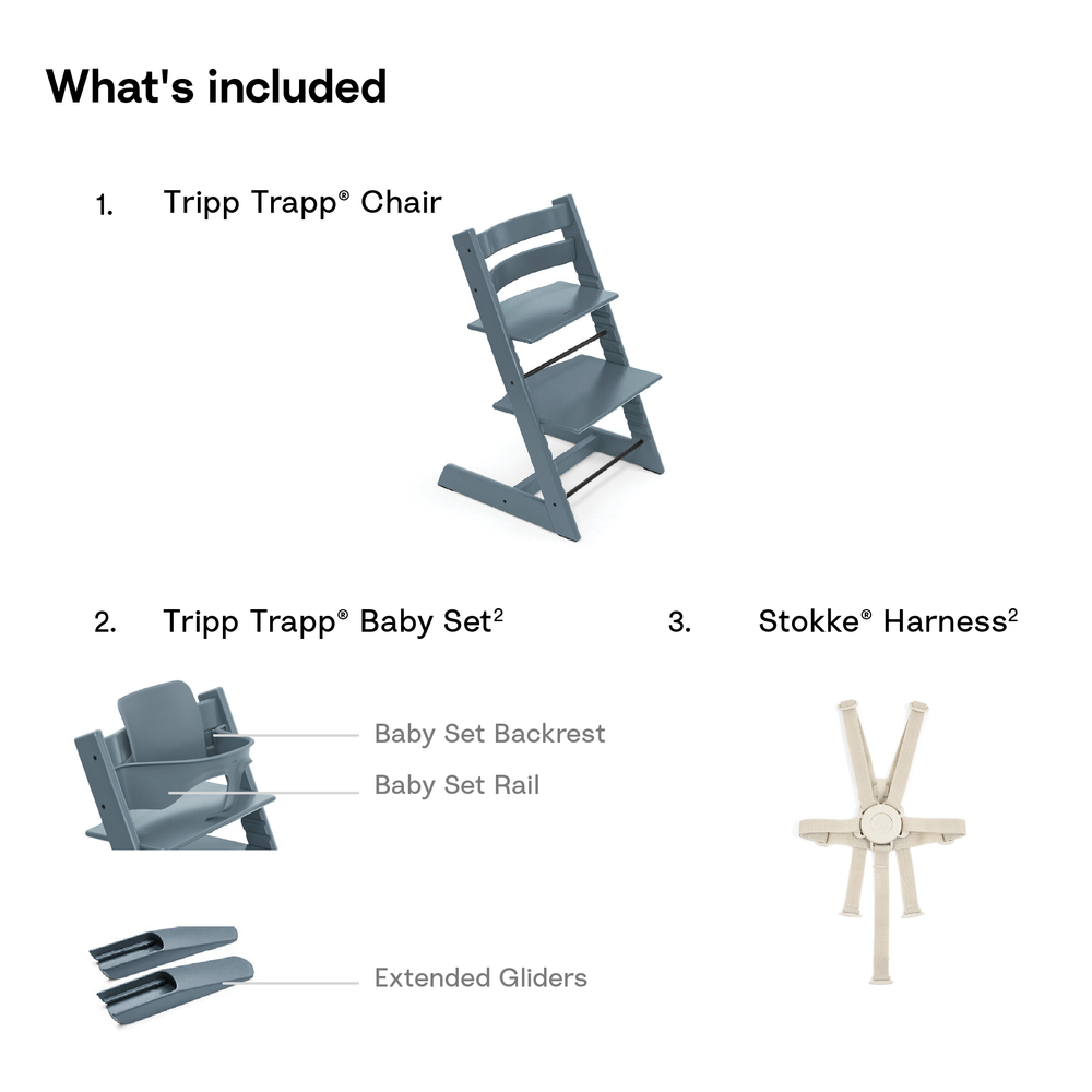 Stokke® Tripp Trapp High Chair Combo with Baby Set and Harness