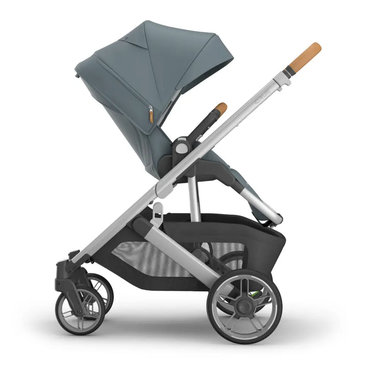 UPPAbaby Cruz V3 City Stroller, Reversible Seat, Flat Recline, Includes Bumper Bar, Insect Net, Rain Cover, up to 4 Years - Callum/Stone Blue