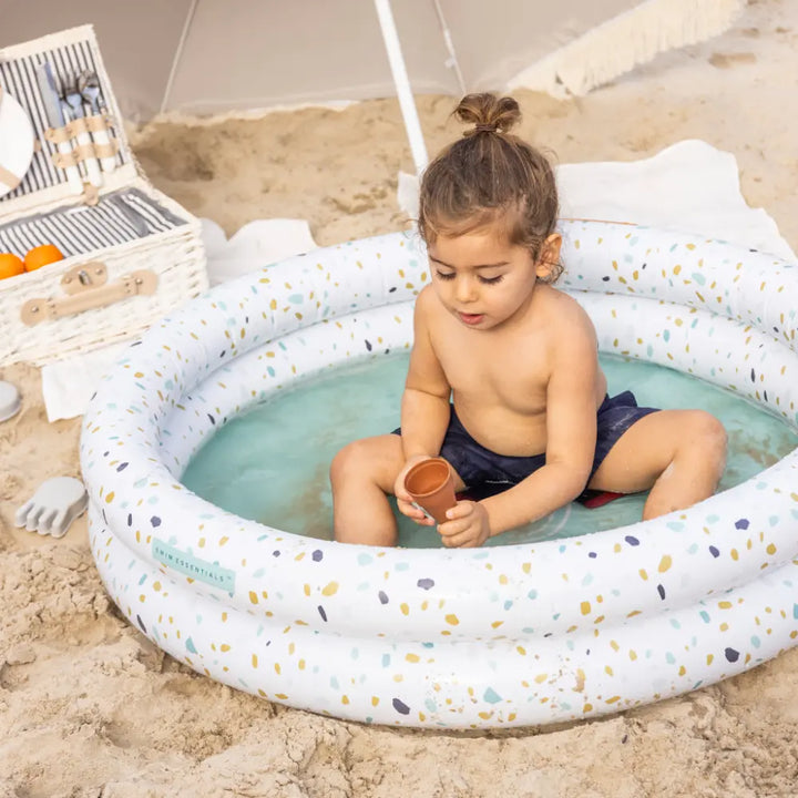 Swim Essentials Kids Pool, Inflatable PVC 100 cm Pool for Kids 1–3 Years, White - Terrazo Dream