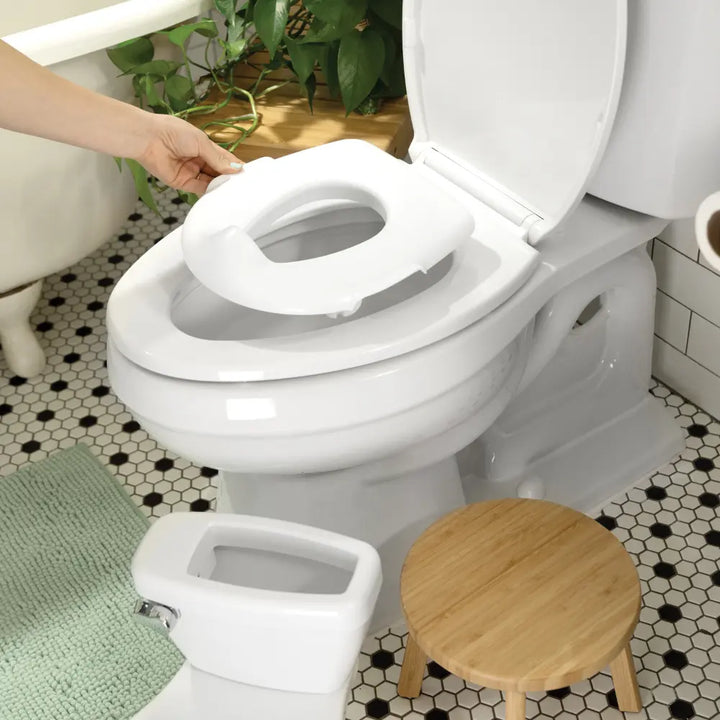 Ingenuity My Size Potty Pro 2-in-1 Toddler Potty Training Toilet with Flush Sound &amp; Detachable Potty Ring, 18 - 60 months, White