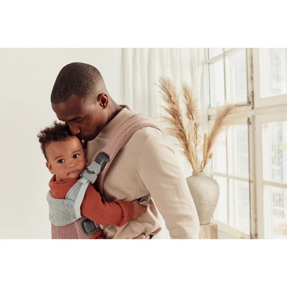 BabyBjorn Baby Harmony Carrier, 3D Mesh, Lightweight, Soft &amp; Breathable Newborn to Toddler Carrier, Adjustable Waistbelt &amp; Cross Straps, 4 Carry Positions, Birth - 3 Years (3-15Kgs) - Dusty Pink