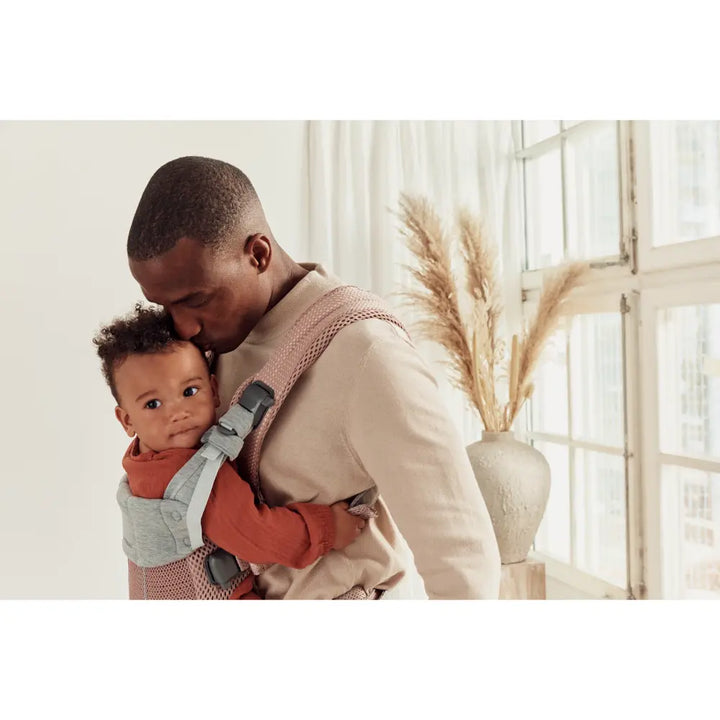 BabyBjorn Baby Harmony Carrier, 3D Mesh, Lightweight, Soft &amp; Breathable Newborn to Toddler Carrier, Adjustable Waistbelt &amp; Cross Straps, 4 Carry Positions, Birth - 3 Years (3-15Kgs) - Dusty Pink
