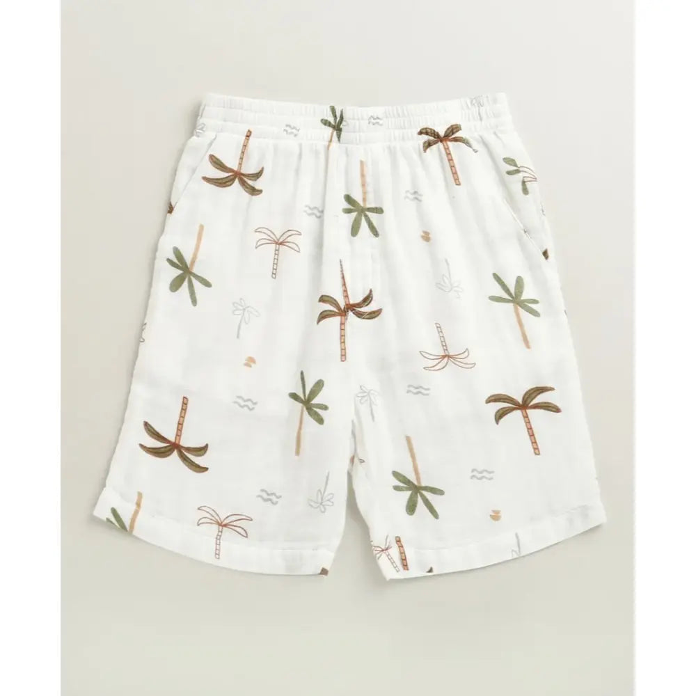 Sweetlime By AS Tropical Breeze Cotton Co-ord Set - White(Double Cloth)
