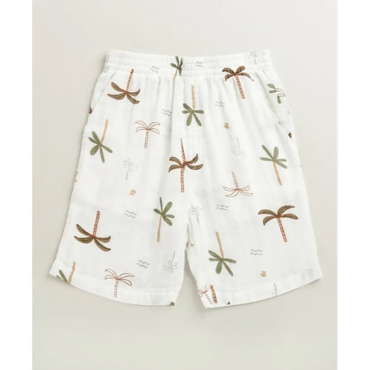 Sweetlime By AS Tropical Breeze Cotton Co-ord Set - White(Double Cloth)