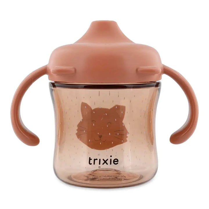 Trixie Sippy Cup with Handles | Spill-Resistant Tritan™ Training Cup with Easy-Grip Handles for Independent Drinking | 4 Months Onwards | Mrs. Cat