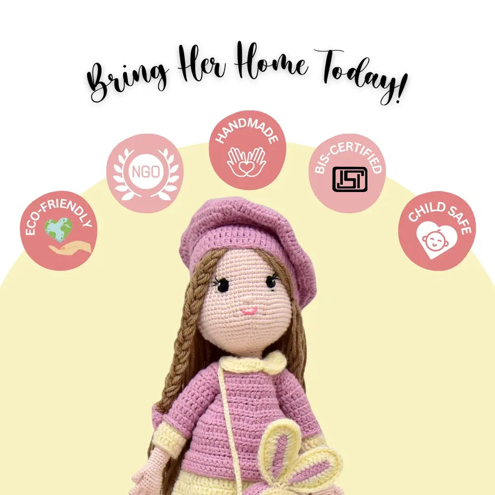 Happy Threads Rasberina the Doll – Limited Edition Handmade Crochet Keepsake