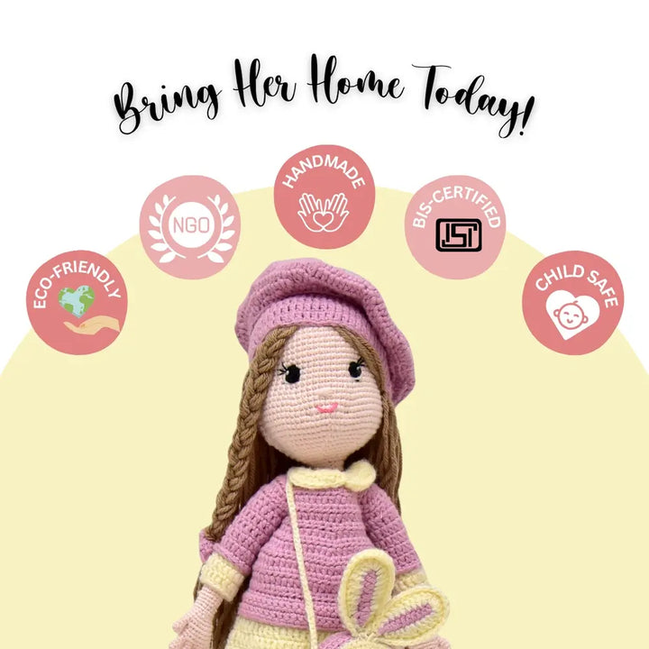 Happy Threads Rasberina the Doll – Limited Edition Handmade Crochet Keepsake